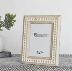Wood Beaded Photo Frame