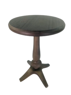 Pedestal Chairside Accent Table Brown Cherry -Christmas Decoration 51504 on White 3 1 48418.1638909496