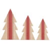Natural Wood Tree Cutout With Red Stripes, 3 Size Options 1 Natural Wood Tree Cutout With Red Stripes, 3 Size Options -Christmas Decoration 54665A
