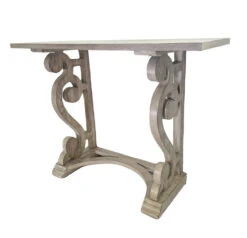 Writing Desk Console Antiqued White Wash 42"