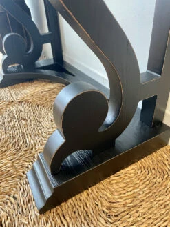 Writing Desk Console Rustic Black W/ Walnut Stain Top 42" -Christmas Decoration 55647TT Black Base Finish Detail 26015.1622665309