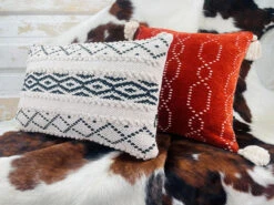 Toss Pillow Woven Chenille Rust Natural 20" X20" -Christmas Decoration 58 38577.1634231565