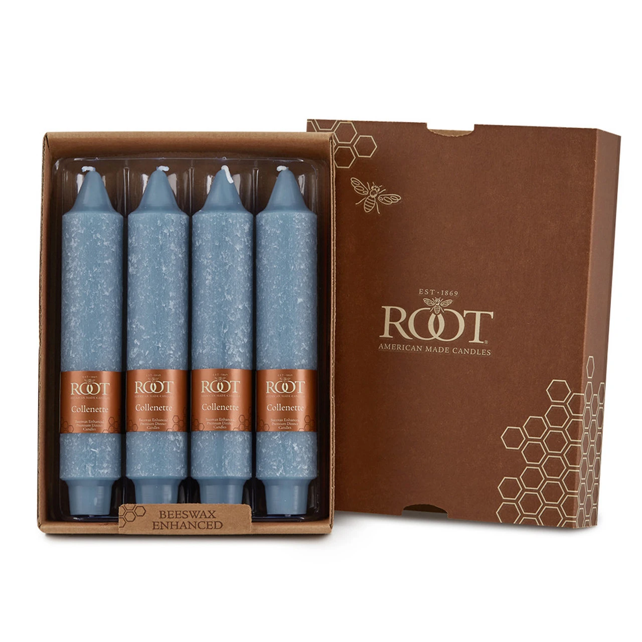 Root Candles Timberline Collenette 4-Count Unscented Dinner Candles, 7-Inch, Williamsburg Blue 3 Root Candles Timberline Collenette 4-Count Unscented Dinner Candles, 7-Inch, Williamsburg Blue