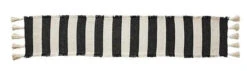 90" Ponchaa Cotton Table Runner, Black Stripe By Mud Pie
