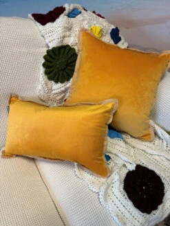 Indoor Velvet Flange Marigold Rectangular Throw Pillow -Christmas Decoration 615790BPP 5 08069.1696529276