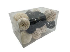 Mixed Texture Orbs Carton Large 15pc Black