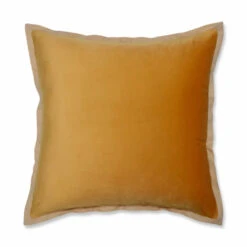 Indoor Velvet Flange Marigold Yellow 18-Inch Throw Pillow