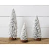 Flocked Bottle Brush Tree With Wood Base, 3 Size Options -Christmas Decoration 7F6551 lg