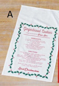 Christmas Recipe Kitchen Dish Towel, 3 Style Options -Christmas Decoration 7FA12882a