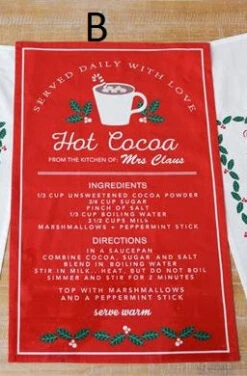 Christmas Recipe Kitchen Dish Towel, 3 Style Options -Christmas Decoration 7FA12882ab