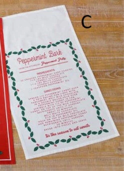 Christmas Recipe Kitchen Dish Towel, 3 Style Options -Christmas Decoration 7FA12882abc