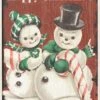 Mr & Mrs Snowman Wood Wall Hanging -Christmas Decoration 7WH910