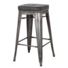Metropolis KD PU Metal Backless Counter Stool, Vintage Black -Christmas Decoration 9300028 240 23089 b 13254.1614178990