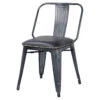 Brian KD PU Metal Side Chair, Vintage Black -Christmas Decoration 9300030 240 04151.1616593866