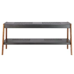 Novak KD Bench, Metallic Gunmetal/ Walnut -Christmas Decoration 9300090 26475 a 03008.1614118651