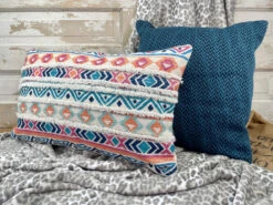 Toss Pillow Zig Zag Woven Teal Black 20" X 20" 13 Toss Pillow Zig Zag Woven Teal Black 20" X 20" -Christmas Decoration 94 81658.1634230543