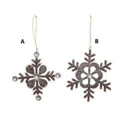 Jeweled Snowflake Ornament, Champagne Finish, 2 Style Options -Christmas Decoration AAAAAAAAAAAAAAAAAAAAAAAAAAAAAAAAA