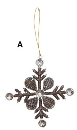 Jeweled Snowflake Ornament, Champagne Finish, 2 Style Options -Christmas Decoration A 28aaf1b7 4144 4e80 9639 dedba75eb8b3