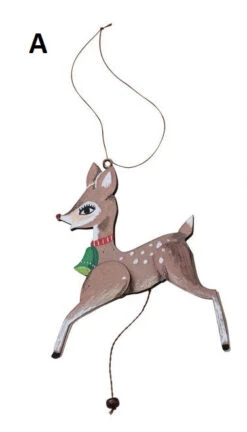 Reindeer Pull Ornament, 2 Style Options -Christmas Decoration A 60cf7fd3 705c 41d5 89dd 96e799a4e9ff
