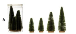 Bottle Brush Trees With Wood Base, Boxed Set Of 4, 2 Color Options -Christmas Decoration A 8cf69061 1593 4b13 82a6 641e6b863a12
