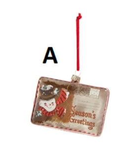 Vintage Look Glass Post Card Ornament, 3 Style Options -Christmas Decoration A 9f18fa73 0e70 4da4 9325 bdcec084e785