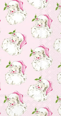 Pink Santa Claus Paper Guest Towel Napkin Pack