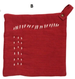 Cotton Slub Pot Holder With Embroidery, 2 Color Options -Christmas Decoration B be2e8d9a 404d 4fcb 94be 35700529cce4