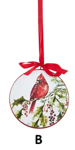 Cardinal Disc Shaped Christmas Ornament, 2 Style Options -Christmas Decoration B bfde9d8b dd7c 4322 a01c c39fa2456f60