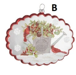 Cardinal Scalloped Disc Shaped Christmas Ornament, 2 Style Options -Christmas Decoration B eb445017 0693 4a73 9330 e5805a16ebfe