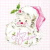 "Merry Christmas" Pink Santa Claus Paper Cocktail Napkin Pack -Christmas Decoration C048400 2T