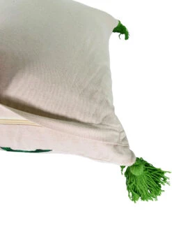 Toss Pillow Bamboo Botanical With Tassels 20x20 -Christmas Decoration CPT8005 Back on White 73171.1664569170
