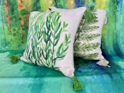 Toss Pillow Bamboo Botanical With Tassels 20x20 -Christmas Decoration CPT8005 Lifestyle 1 09115.1664569170