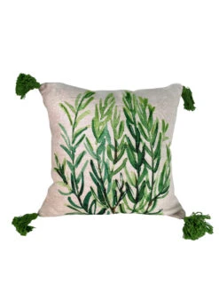 Toss Pillow Bamboo Botanical With Tassels 20x20
