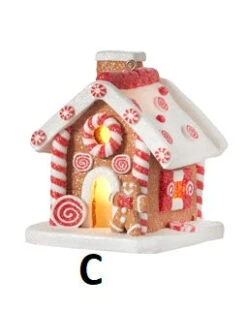 Lighted Gingerbread House Ornament, 3 Style Options -Christmas Decoration C 485093e6 39b9 43cc badd aa3f08a1b8f8