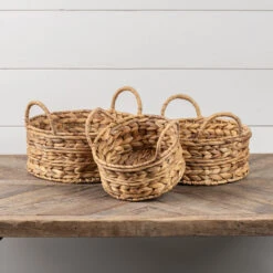Woven Basket With Arrow Design, 3 Size Options -Christmas Decoration E217228 71990