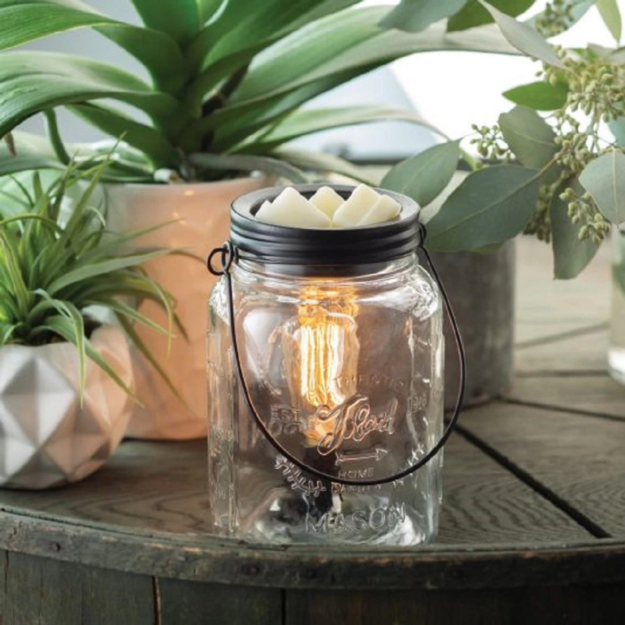 Candle Warmers Glass Mason Jar Vintage Bulb Illumination Fragrance Warmer 4 Candle Warmers Glass Mason Jar Vintage Bulb Illumination Fragrance Warmer - Image 2