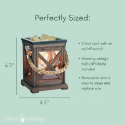 Candle Warmers Walnut & Rope Vintage Bulb Illumination Fragrance Warmer -Christmas Decoration EBWRP 4 12609.1692711814