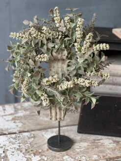 Autumn Herbs Candle Ring, Cream, 12"