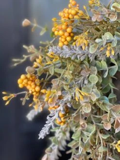 Darby Berry Candle Ring, Mustard, 10" -Christmas Decoration FG55982