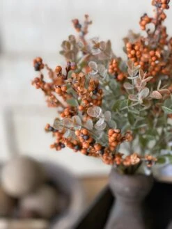 Crispin Berry Bush, Pumpkin, 11" -Christmas Decoration FG60003