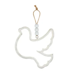 Hollow Dove Beaded Christmas Ornament