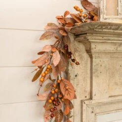 5' Fall Leaves & Berries Garland