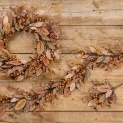 5' Fall Leaves & Berries Garland -Christmas Decoration G201597 G201598 G201599 01584