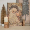 "Christmas Greetings" Santa & Girl Distressed Sign (Pick Up Only) -Christmas Decoration H214062 4 51081