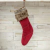 Red Plaid Flannel Stocking With Fur Cuff -Christmas Decoration HE185545 73423.1626464057