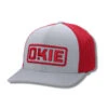 The Okie Brand Hat, Sooner Performance, Grey/Red
