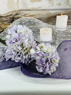 Ribbon Snowball Mesh 10.5" X 10Yd -Christmas Decoration Irredescent Snowball and Purple Mesh Lifestyle 54842.1613755193