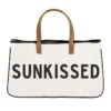 "Sunkissed" Canvas & Leather Tote Bag -Christmas Decoration J2016