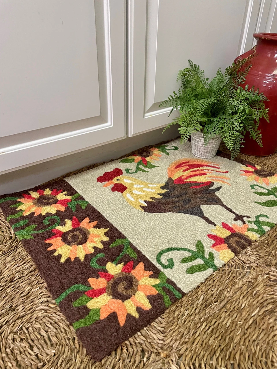 Jellybean Rug Rooster & Sunflowers 20" X 30" 4 Jellybean Rug Rooster & Sunflowers 20" X 30" - Image 2