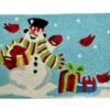 Jellybean Rug Waving Snowman With Gifts -Christmas Decoration JBLJFR005 Main 36099.1696860928